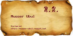 Musser Ubul névjegykártya